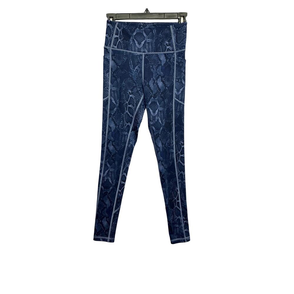 Victoria's Secret Blue Snakeskin Cropped Mid Rise Legging Size 4 Workout Gym